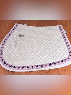 Quilted White & Pink Saddle Pad